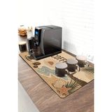 Valerine Life Barista Kahve Barı Matı 40X90CM Espresso Makinesi Çaycı Altlığı Sahil Kahvesi - Siyah - 1 Adet