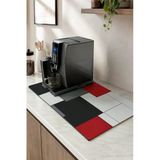 Valerine Life Barista Kahve Barı Matı 40X90cm Espresso Makinesi Ve Çaycı Altlığı Kırmızı Metro Blok