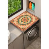 Valerine Life Çamaşır Kurutma Makinesi Üstü Düzenleyici Mat Sıvı Geçirmez Örtü Çiçekli Bohem Mandala