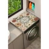 Valerine Life Çamaşır Kurutma Makinesi Üstü Düzenleyici Matı Örtü Vintage Garden Çiçekleri