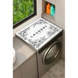 Valerine Life Çamaşır Kurutma Makinesi Üstü Düzenleyici Matı Sıvı Geçirmez Örtü Çiçekli Laundry