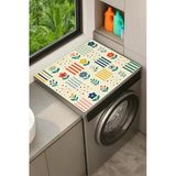 Valerine Life Çamaşır Kurutma Makinesi Üstü Düzenleyici Matı Sıvı Geçirmez Örtü Çiçekli Patchwork