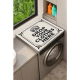 Valerine Life Çamaşır Kurutma Makinesi Üstü Düzenleyici Matı Sıvı Geçirmez Örtü Drop Your Clothes