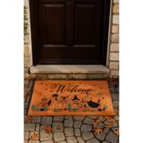 Valerine Life Coco Görünümlü Kaymaz Tabanlı Kapı Önü Paspası 45x70 cm - Dış Mekan, Balkon ve Bahçe Uyumlu Velür Dekoratif Paspas - Welcome/Hoş Geldiniz (27YCM260110)