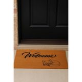 Valerine Life Coco Görünümlü Kaymaz Tabanlı Kapı Önü Paspası 45x70 cm - Dış Mekan, Balkon ve Bahçe Uyumlu Velür Dekoratif Paspas - Welcome/Hoş Geldiniz (27YCM260201)