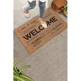 Valerine Life Dünya Dillerinde Kahverengi Welcome Hoş Geldiniz Kapı Önü Paspası 45X70cm