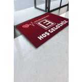 Valerine Life Eczane Logolu Kırmızı Acil Şifalar Dileriz HoşGeldiniz İşYeri Kapı Önü Paspası 45x70cm