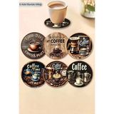 Valerine Life Ev Ofis Çay Fincan Bardak Altlığı 10X10CM Yıkanabilir Kaymaz 6'lı Deri Coaster Seti - Siyah