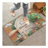 Valerine Life İngiliz Beş Çayı Temalı Welcome Kapı Önü Paspası 45x70cm
