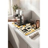 Valerine Life Kahve Espresso Makinesi Matı 35X45CM Çaycı Pad Su Geçirmez Barista Şeritleri - Siyah - 1 Adet