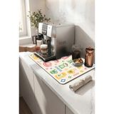 Valerine Life Kahve Espresso Makinesi Matı 35X45CM Çaycı Pad Su Geçirmez Pixel Barista - Siyah - 1 Adet