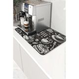 Valerine Life Kahve Makinesi Matı 35x45cm Çaycı Espresso Makinesi Pad Su Geçirmez Kara Tahta Kahve