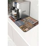 Valerine Life Kahve Makinesi Matı 35X45cm Çaycı Espresso Makinesi Pad Su Geçirmez Retro Kafe Duvarı