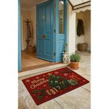Valerine Life Kapı Önü Paspası 45X70cm İç Dış Mekan Yeni Yıl Ürünleri Noel Süsleri Peluş Noel Ağacı