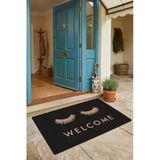 Valerine Life Kapı Önü Paspası 45X70cm Kaymaz Dekoratif İç Dış Mekan Gözler Üzerinde Buyur İçeri