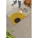 Valerine Life Kapı Önü Paspası 45X70cm Kaymaz Dekoratif İç Dış Mekan Günebakan Ay Çiçeği Merhaba Yaz