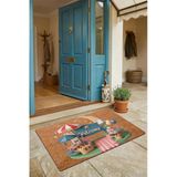 Valerine Life Kapı Önü Paspası 45X70cm Kaymaz Taban Dekoratif İç Dış Mekan Ay Ve Piknik Temalı