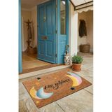Valerine Life Kapı Önü Paspası 45X70cm Kaymaz Taban Dekoratif İç Dış Mekan Ay Ve Yıldız Temalı