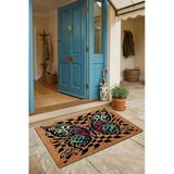 Valerine Life Kapı Önü Paspası 45X70cm Kaymaz Taban Dekoratif İç Dış Mekan Damalı Kelebek Desenli