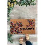 Valerine Life Kapı Önü Paspası 45X70cm Kaymaz Taban Dekoratif İç Dış Mekan Damla Desenli Kuşlar