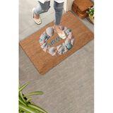 Valerine Life Kapı Önü Paspası 45X70cm Kaymaz Taban Dekoratif İç Dış Mekan Deniz Kabuklu