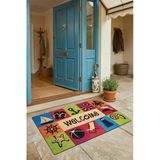 Valerine Life Kapı Önü Paspası 45X70cm Kaymaz Taban Dekoratif İç Dış Mekan Deniz Yıldızı Feneri