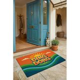 Valerine Life Kapı Önü Paspası 45X70cm Kaymaz Taban Dekoratif İç Dış Mekan Ding Dong Retro 70'Ler