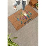Valerine Life Kapı Önü Paspası 45X70cm Kaymaz Taban Dekoratif İç Dış Mekan Egzotik Renkli Tüyler