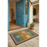 Valerine Life Kapı Önü Paspası 45X70cm Kaymaz Taban Dekoratif İç Dış Mekan Home Retro Vintage Çizgli