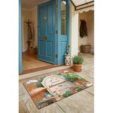 Valerine Life Kapı Önü Paspası 45X70cm Kaymaz Taban Dekoratif İç Dış Mekan İngiliz Beş Çayı Temalı