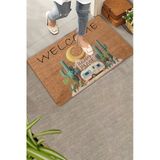 Valerine Life Kapı Önü Paspası 45X70cm Kaymaz Taban Dekoratif İç Dış Mekan Kaktüs Ve Karavan