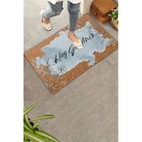 Valerine Life Kapı Önü Paspası 45X70cm Kaymaz Taban Dekoratif İç Dış Mekan Kara Kalem Gelincik
