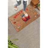 Valerine Life Kapı Önü Paspası 45X70cm Kaymaz Taban Dekoratif İç Dış Mekan Kırmızı Uğur Böceği