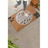 Valerine Life Kapı Önü Paspası 45X70cm Kaymaz Taban Dekoratif İç Dış Mekan Midye Kabuğu Ve Yapraklar