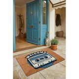 Valerine Life Kapı Önü Paspası 45X70cm Kaymaz Taban Dekoratif İç Dış Mekan Nostaljik Kaset Welcome