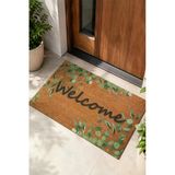 Valerine Life Kapı Önü Paspası 45X70cm Kaymaz Taban Dekoratif İç Dış Mekan Okaliptüs Yaprakları