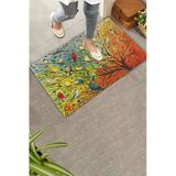 Valerine Life Kapı Önü Paspası 45X70cm Kaymaz Taban Dekoratif İç Dış Mekan Renkli Kuşlar Hayat Ağacı