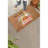 Valerine Life Kapı Önü Paspası 45X70cm Kaymaz Taban Dekoratif İç Dış Mekan Sevimli Portakal