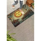 Valerine Life Kapı Önü Paspası 45X70cm Kaymaz Taban Dekoratif İç Dış Mekan Sürrealizm Güneş Temalı