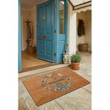 Valerine Life Kapı Önü Paspası 45X70cm Kaymaz Taban Dekoratif İç Dış Mekan Tavus Kuşu Ve Tüyleri W