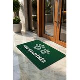 Valerine Life Kapı Önü Paspası 45X70cm Kaymaz Taban Dekoratif İç Dış Mekan Veteriner Kliniği Yeşil