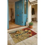 Valerine Life Kapı Önü Paspası 45X70cm Kaymaz Taban Dekoratif İç Dış Mekan Yılbaşı Baston Şekerli