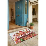 Valerine Life Kapı Önü Paspası 45X70cm Kaymaz Taban Dekoratif İç Dış Mekan Yılbaşı Baston Ve Yuvar