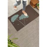 Valerine Life Kapı Önü Paspası 45X70cm Kaymaz Taban İç Dış Mekan Kişniş Çiçeği Motifli Kahverengi