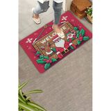 Valerine Life Kapı Önü Paspası 45X70cm Kaymaz Taban İç Dış Mekan Noel Babalı Yılbaşı Tabelası