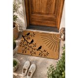 Valerine Life Kapı Önü Paspası 45X70cm Velür Doku Coco Görünüm Kaymaz İç Dış Mekan Daldaki Kuşlar