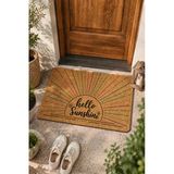 Valerine Life Kapı Önü Paspası 45X70cm Velür Doku Coco Görünüm Kaymaz İç Dış Mekan Günaydın Güneşim