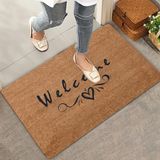 Valerine Life Kara Kalem Kalp Welcome Kapı Önü Paspası 45x70cm