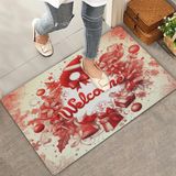Valerine Life Kırmızı Noel Kapı Süsü Temalı Welcome Kapı Önü Paspası 45x70cm