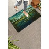 Valerine Life Melankoli Bahçesi Yeşil Renk Welcome Hoş Geldiniz Kapı Önü Paspası 45X70cm